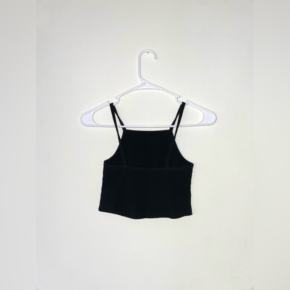 Aeropostale basic ribbed knit black cropped tank top size S - Picture 3 of 4